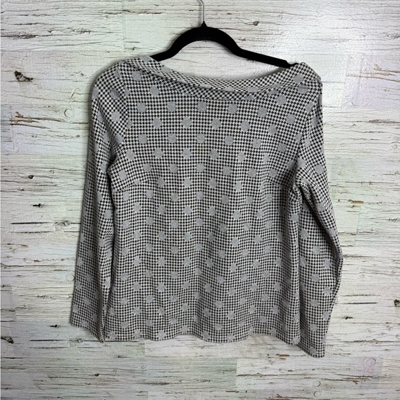 Talbots Sweater boat neck polka dot gray size medium - Picture 1 of 7